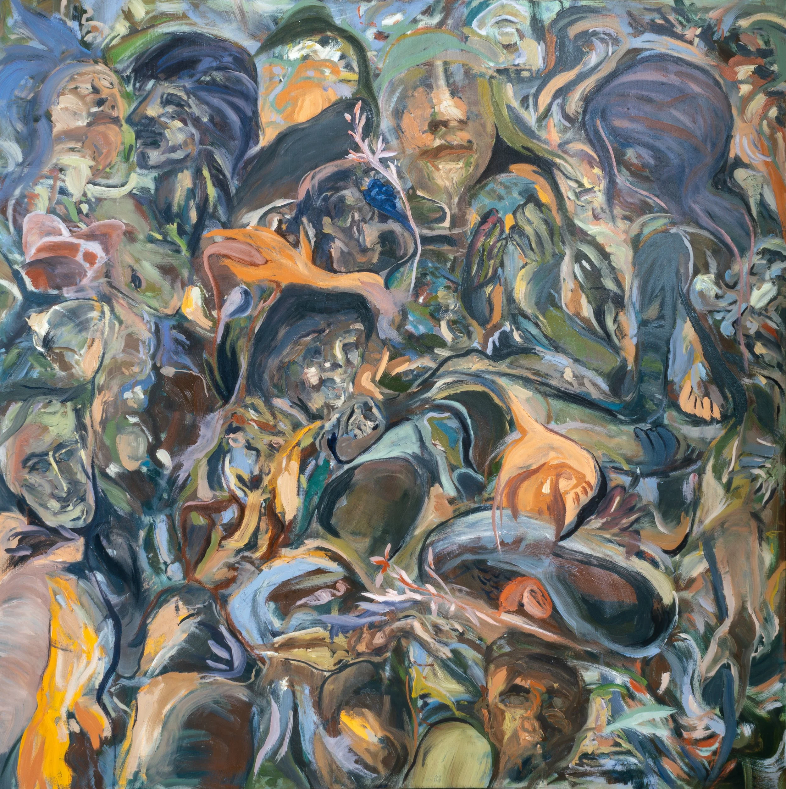 The Surfer Boy, 2025. Oil on canvas — 48" x 48"