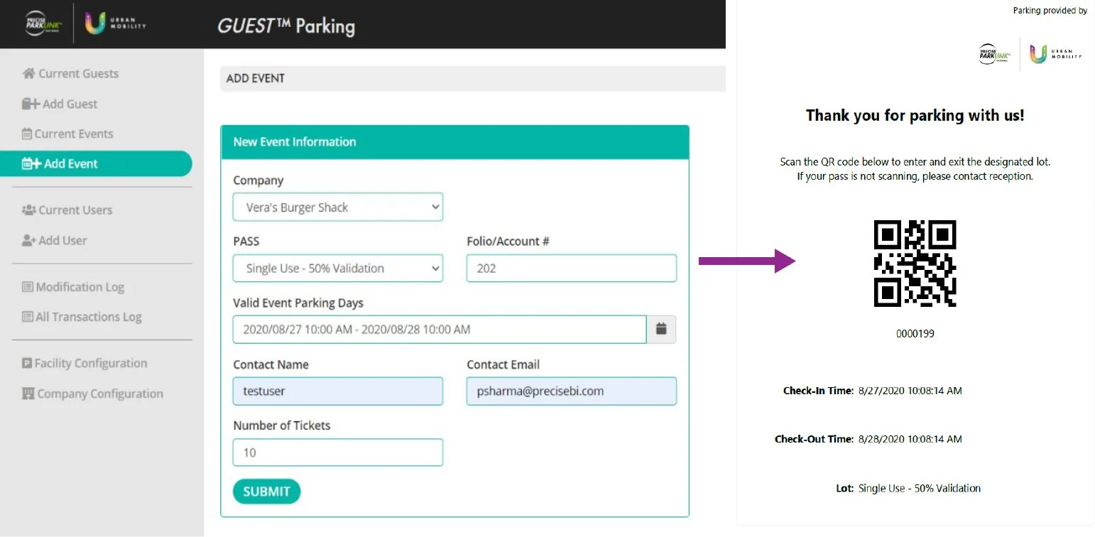 GUEST reservation web platform viewing how to add an event