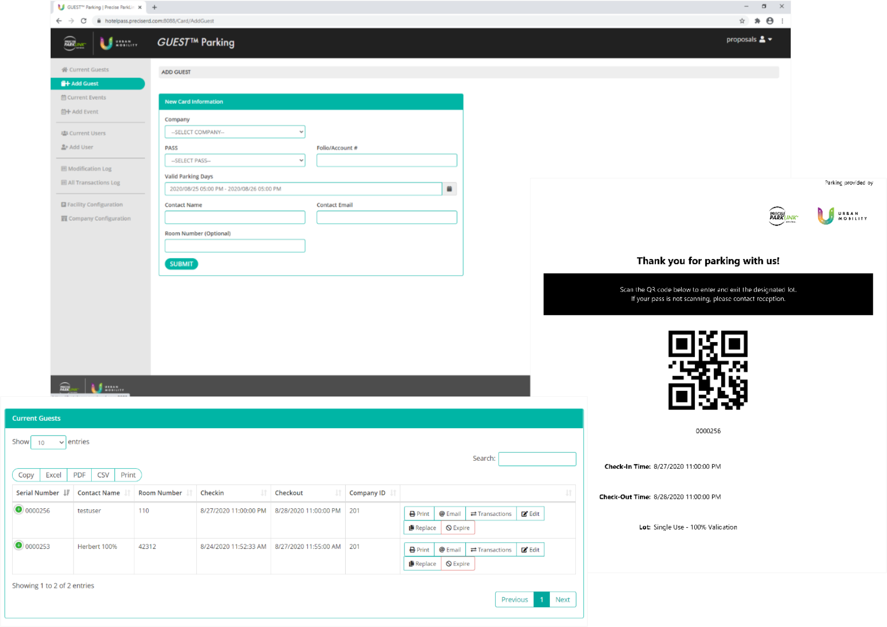 GUEST reservation platform screenshots
