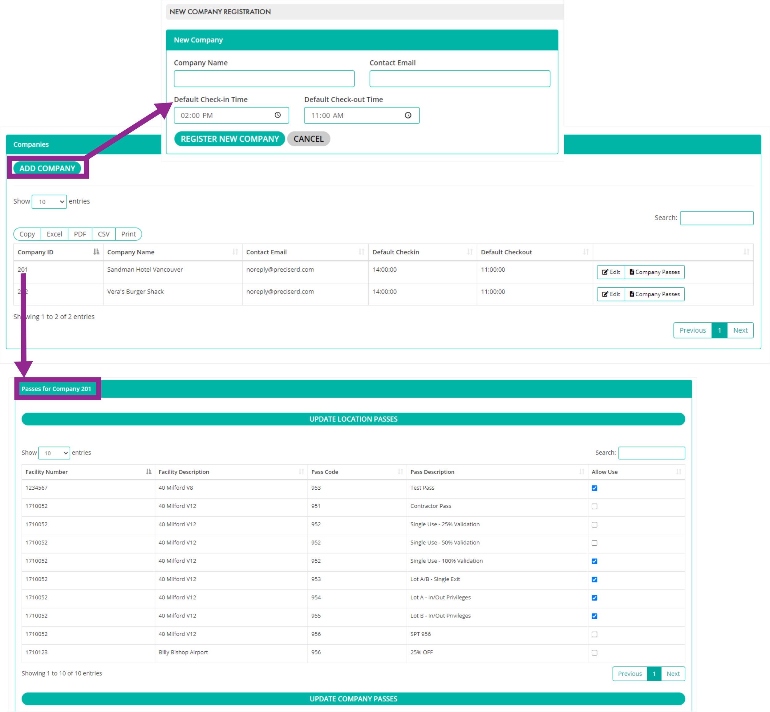 GUEST reservation web platform how to add a new company visual