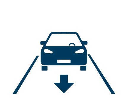 Reduced traffic congestion icon