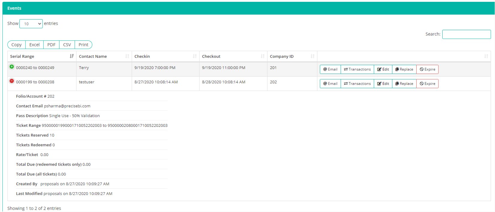 GUEST reservation web platform viewing current events
