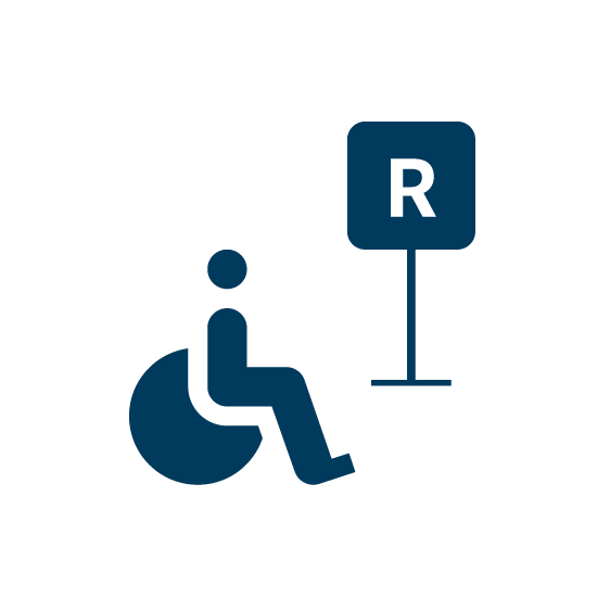 Reserved accessible parking icon