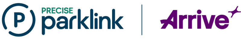 Precise Parklink and Arrive partner logos