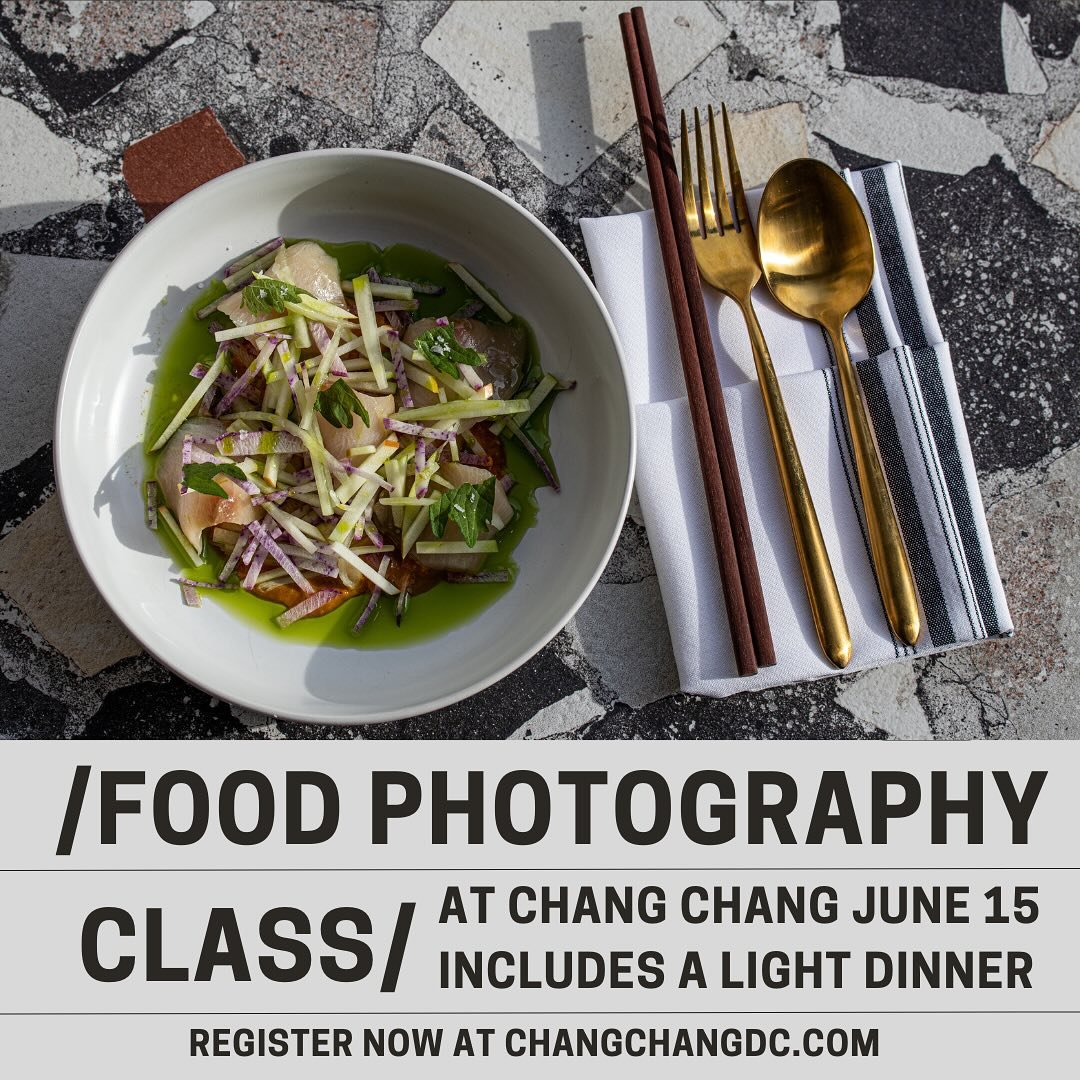 🚨🚨NEW CLASS - FOOD PHOTOGRAPHY🚨🚨

Are you an aspiring food photographer? Or do you just want your Instagram feed to look like you&rsquo;re a professional? Join me for a fun and informative class @changchangdc on Saturday, June 15 from 3:30-6:00 P