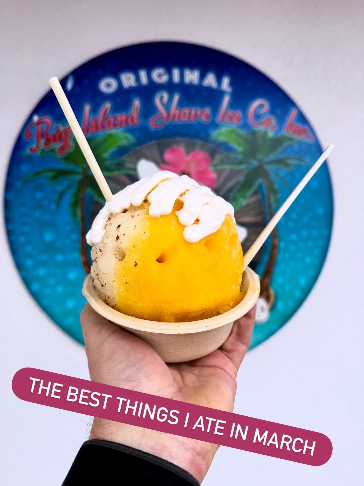 The Best Things I Ate In March

Mango lilikoi shave ice with haupia topping and a hidden scoop of macadamia nut crunch ice cream @kulashaveice 

Square ravioli filled with duck, swimming in balsamic sauce @fioladc 

Fried cauliflower with apricots, p