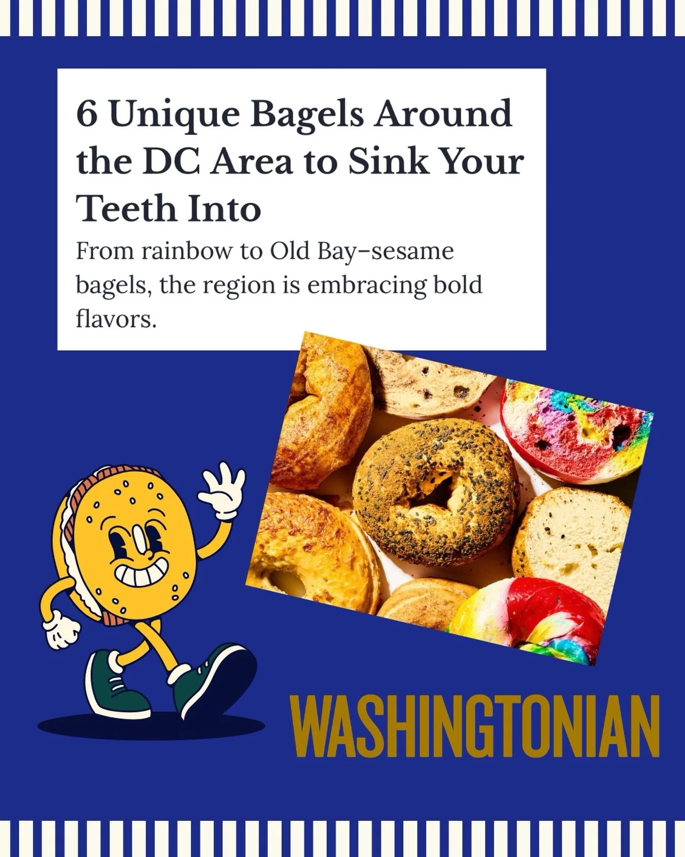 Apparently, everything isn&rsquo;t enough. These days, bagel makers are crafting rounds with surprising ingredients&ndash;from sweet to savory to eye-catching. In my latest for @washingtonianmag, I track down six that will drive purists crazy.

Read 
