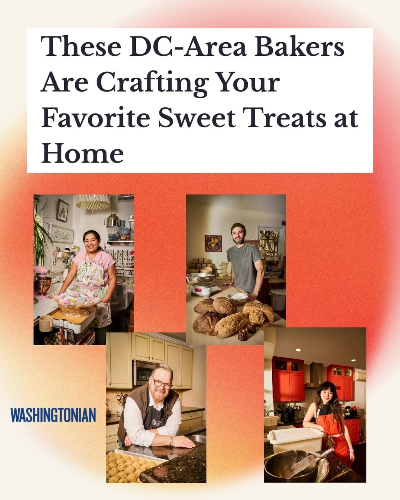 I&rsquo;m very proud of my latest piece for @washingtonianmag highlighting four professional bakers in the DC area who work out of their homes, crafting everything from flower-inspired cupcakes to artisanal breads. 

If you don&rsquo;t already, it&rs