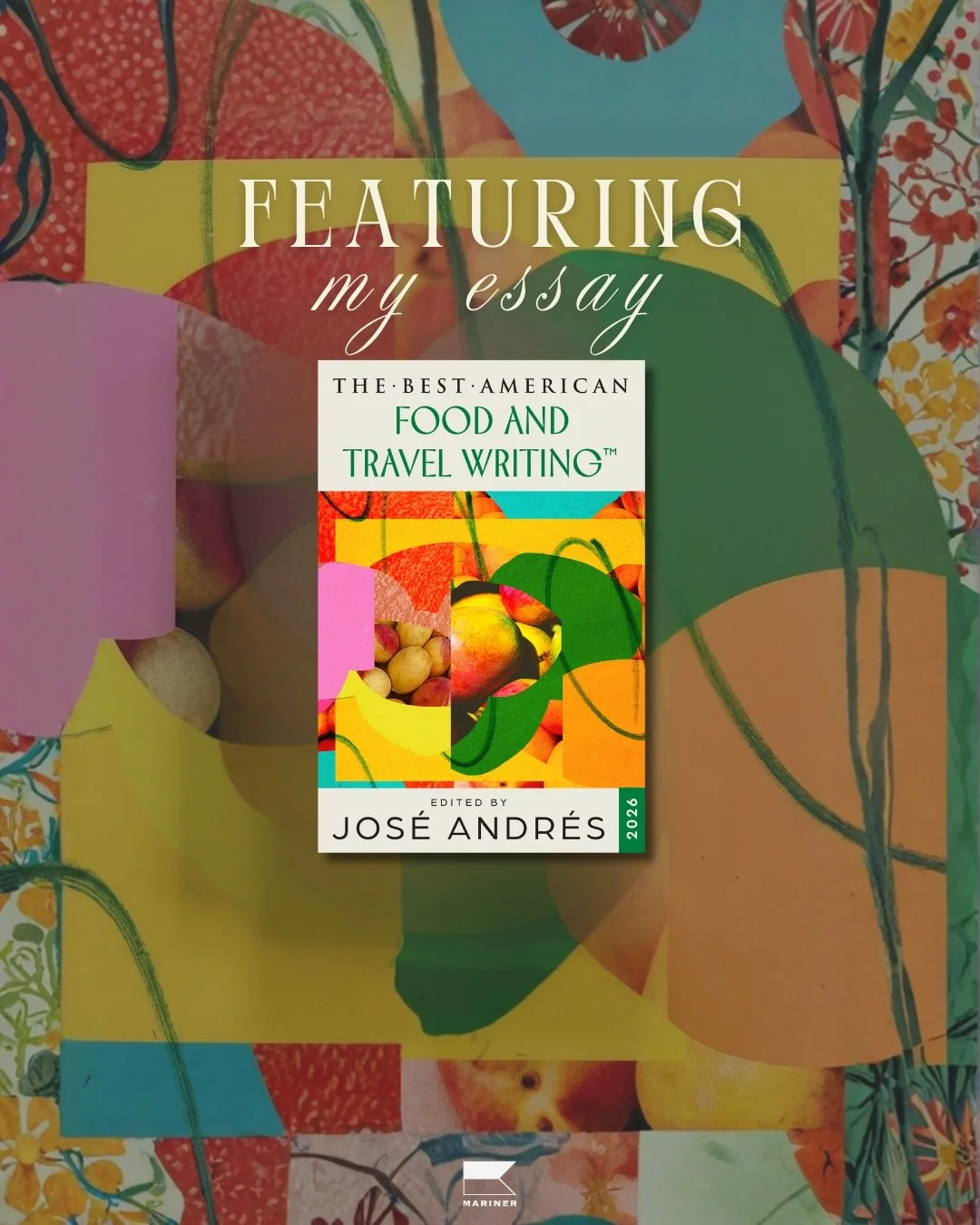 I am beyond honored to share that my story, &ldquo;Wild Rice Binds Ojibwe Together in Northern Wisconsin,&rdquo; has been chosen to appear in &ldquo;The Best American Food and Travel Writing 2026&rdquo; anthology, guest edited by the ever-awesome @ch