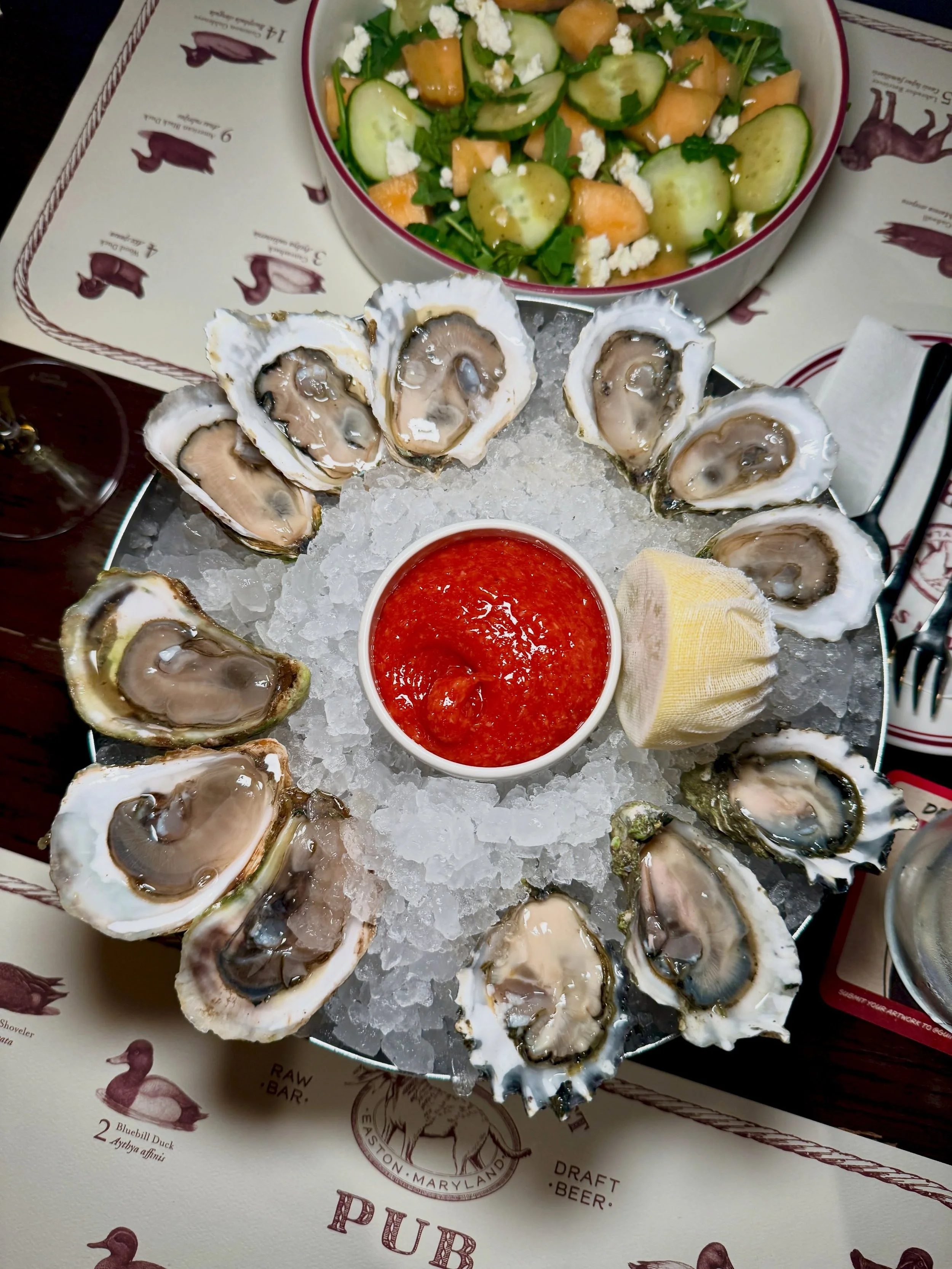 A whirlwind trip to eat my way through Easton, Maryland, hitting three concepts owned by Bluepoint Hospitality. 

Dinner at the Washington Street Pub for a selection of oysters, including some incredible Petite Sweets, and Eastern Shore-style fried c