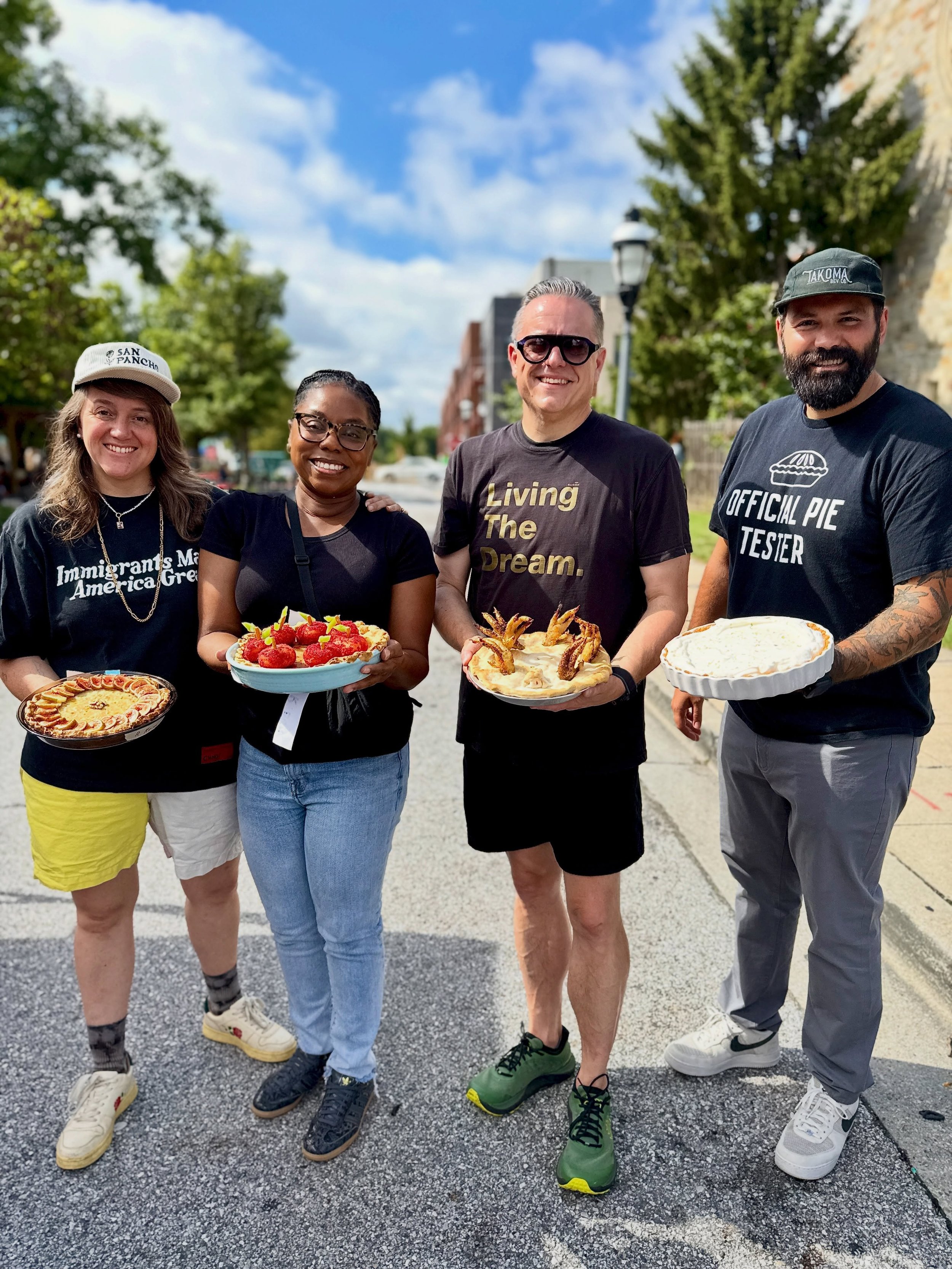 Always one of my favorite days of the year: judging the annual Takoma Park Farmers Market Pie Contest, which raises money for its Federal Benefit Match Program.

It was an honor to serve (and eat so much 🥧) alongside Carolina McCandless (owner of Ci