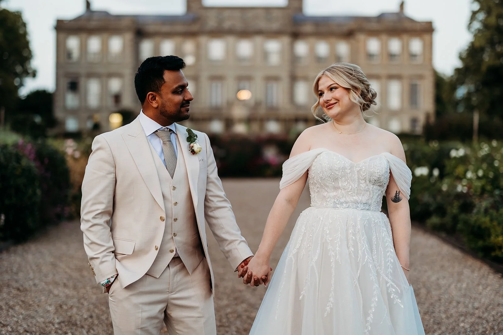 bride and groom at Ragley Hall