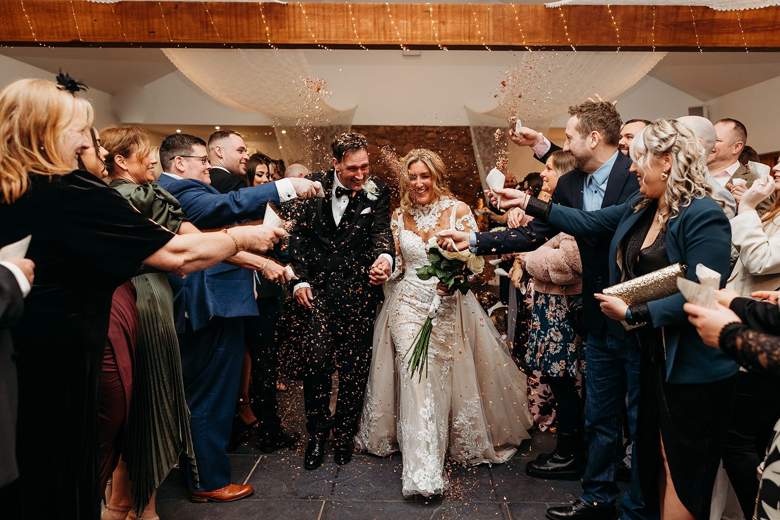 Quantock Lakes wedding confetti photo