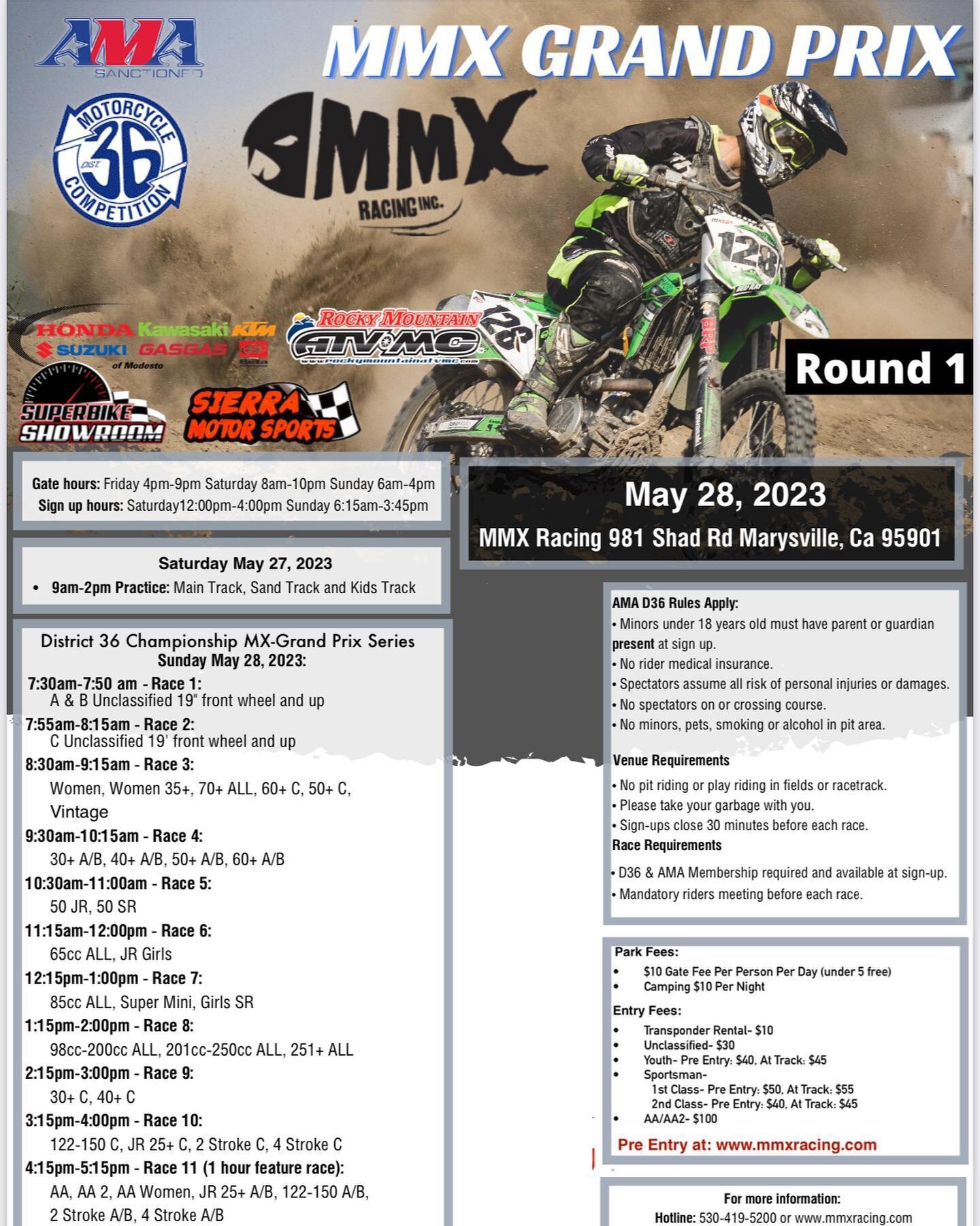 2023 AMA D36 GP Series Round 1
Keep your eyes open pre registration will open soon @ mmxracing.com 
@ama_d36 @estreetmxpark
