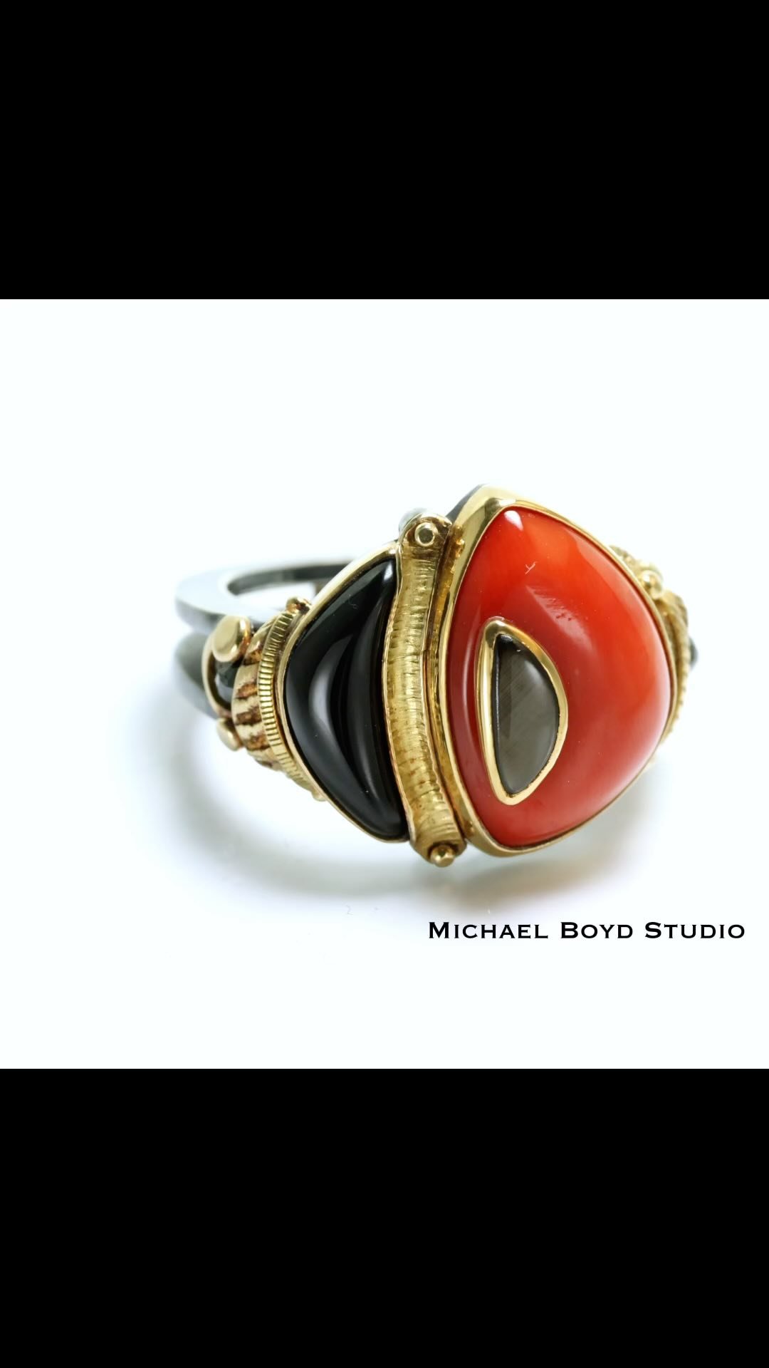 Ring in: 22k, 18k, Platinum, Sterling Silver, Red Coral, Black Sapphire, Edwards Black Jade, Black Diamonds
*
*
*
*
#michaelboydjewelry #michaelboydstudio #ringhandmade #ringsofinstagram #goldandjewels #diamonds #blackdiamonds #texture #goldjewelry #