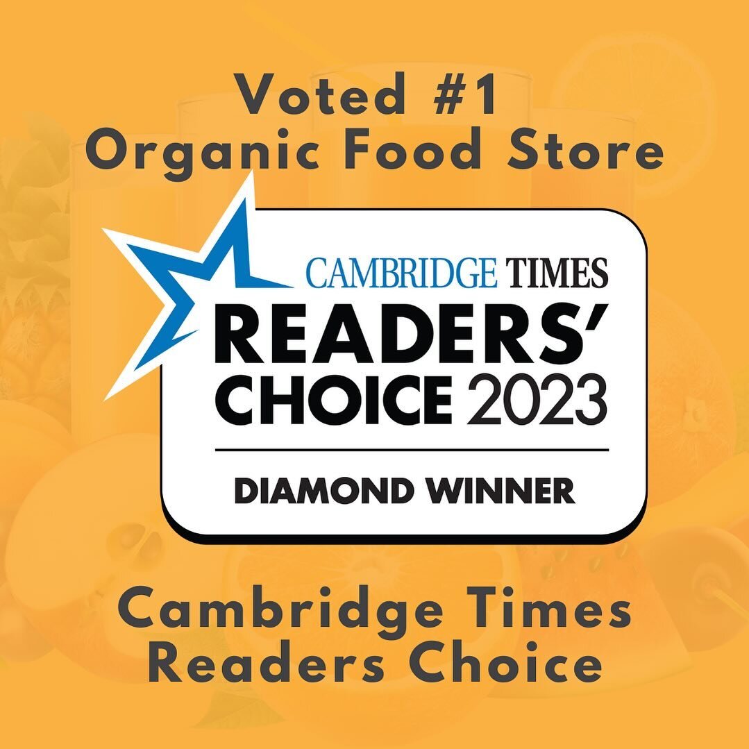 Thank you Cambridge for voting us #1 Organic Food Store 💚

We are so grateful to serve this beautiful community!