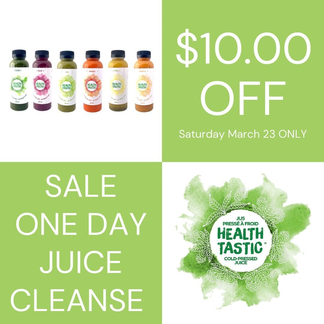 One day juice cleanse sale ‼️

🗓️ Tomorrow Saturday March 22. 

📍Pickup at the Cambridge Farmers Market. 

Includes 6 juices. 

$10.00 off 🎉