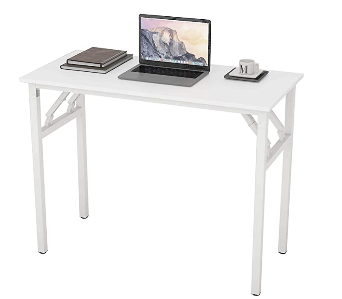 120*60 cm White Foldable Computer Desk Folding Study Coffee Table Home Office 