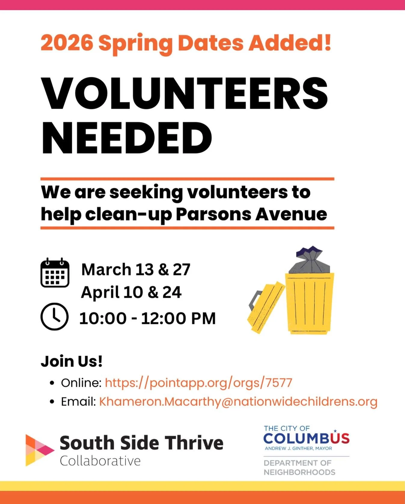 March 13th, 2026: Parsons Avenue Clean-Up