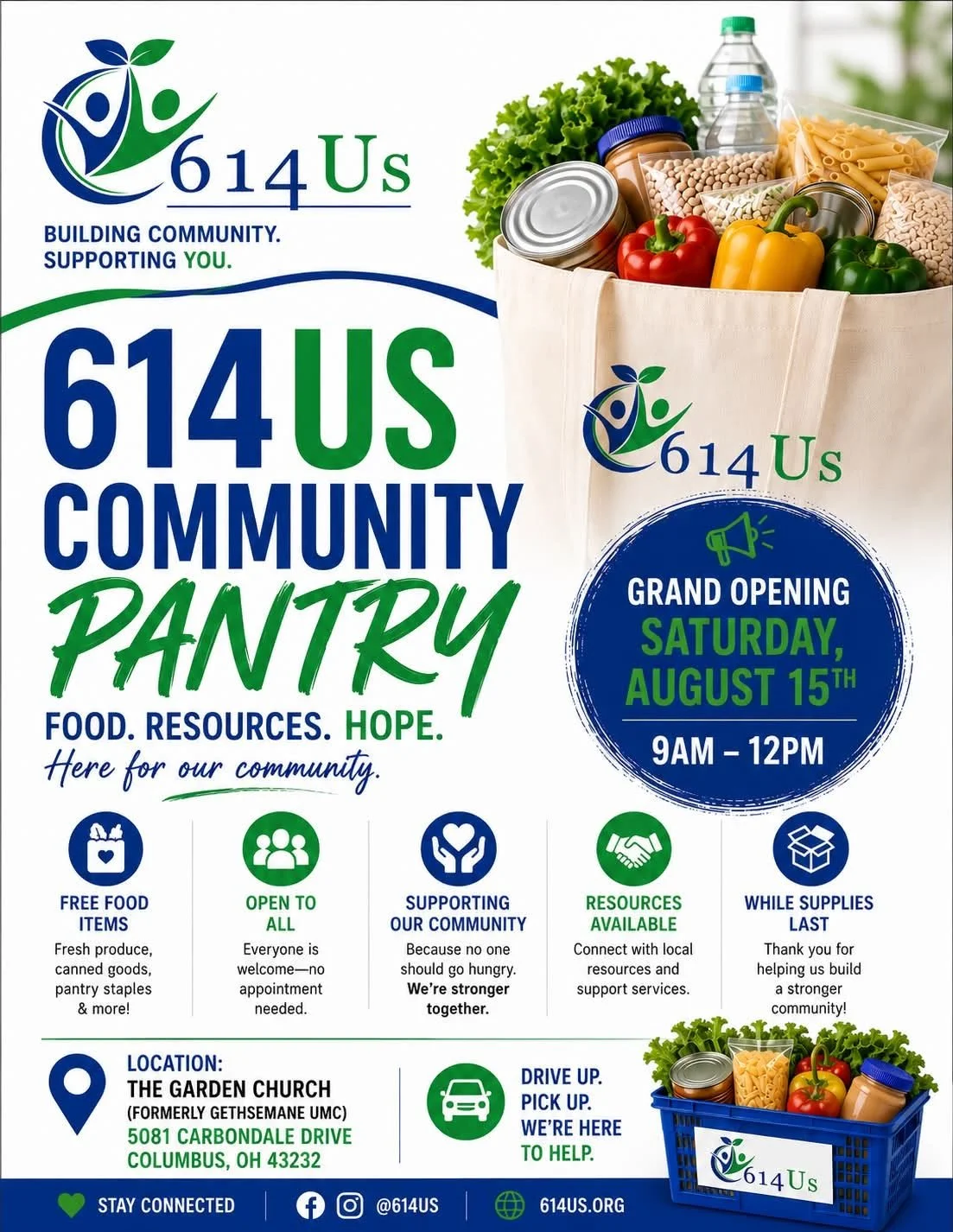 August 15th, 2026: 614 US Community Pantry Grand Opening