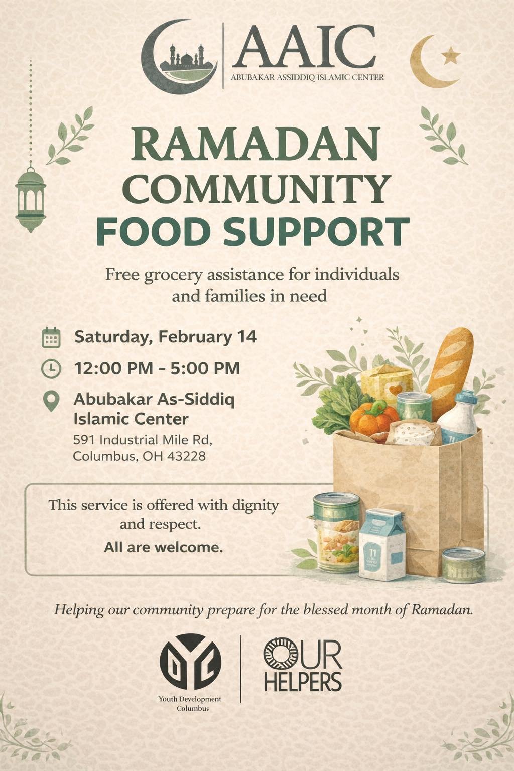 February 14th, 2026: Ramadan Community Food Support
