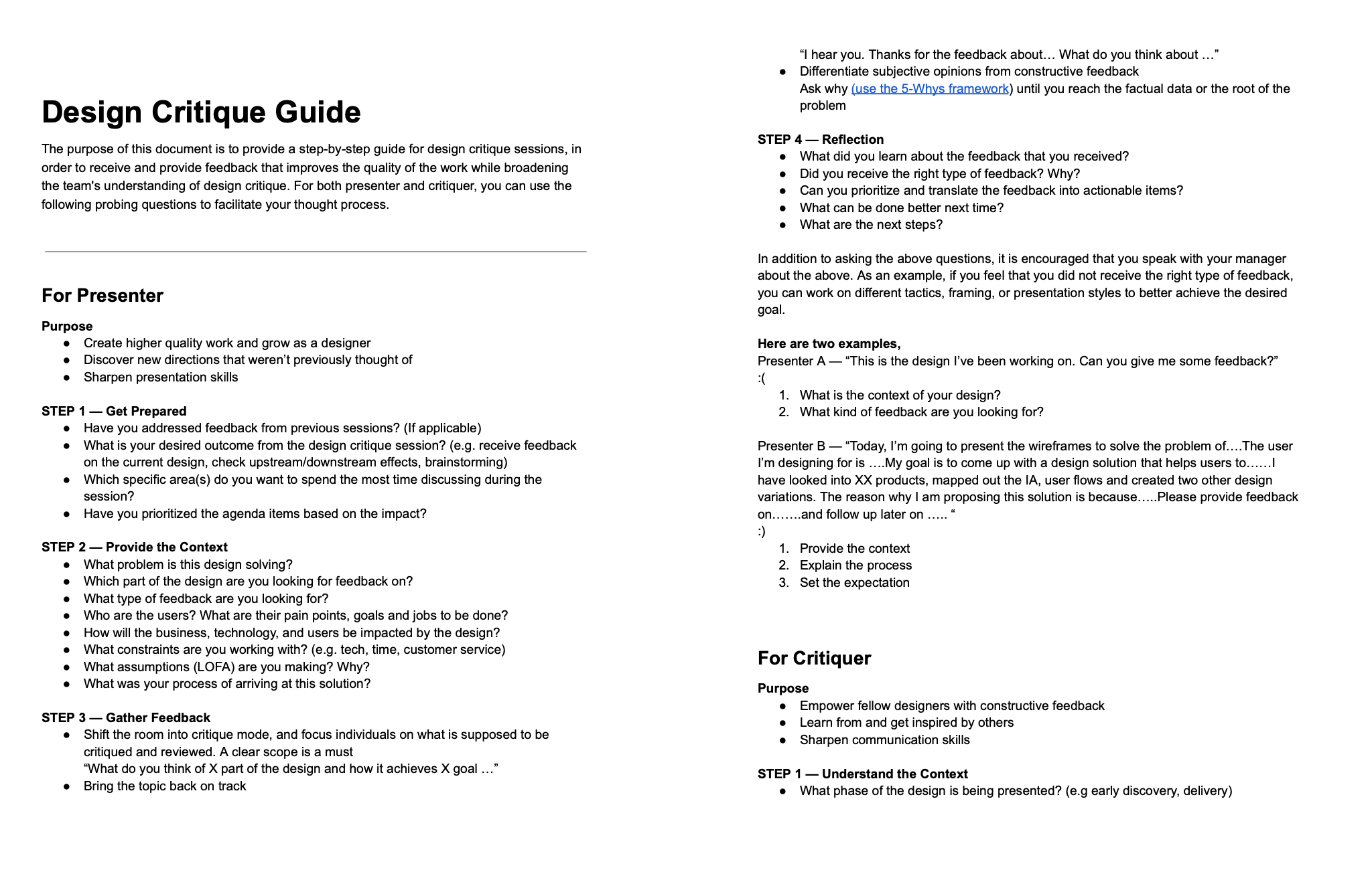 Design Critique Guide