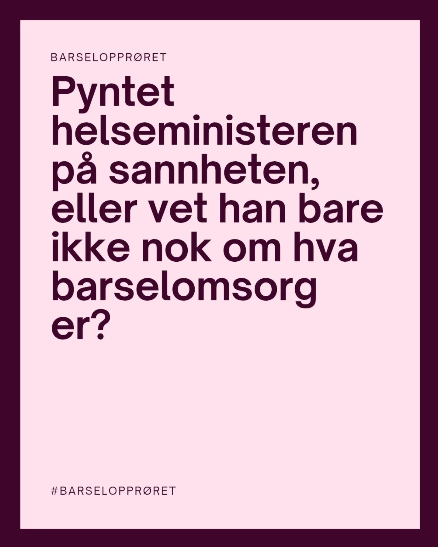 Barselomsorgen var tema p&aring; Nyhetsmorgen p&aring; NRK i g&aring;r. Det er veldig bra. Det som ikke er bra, er tallene som helseministeren opererte med.

#barseloppr&oslash;ret
