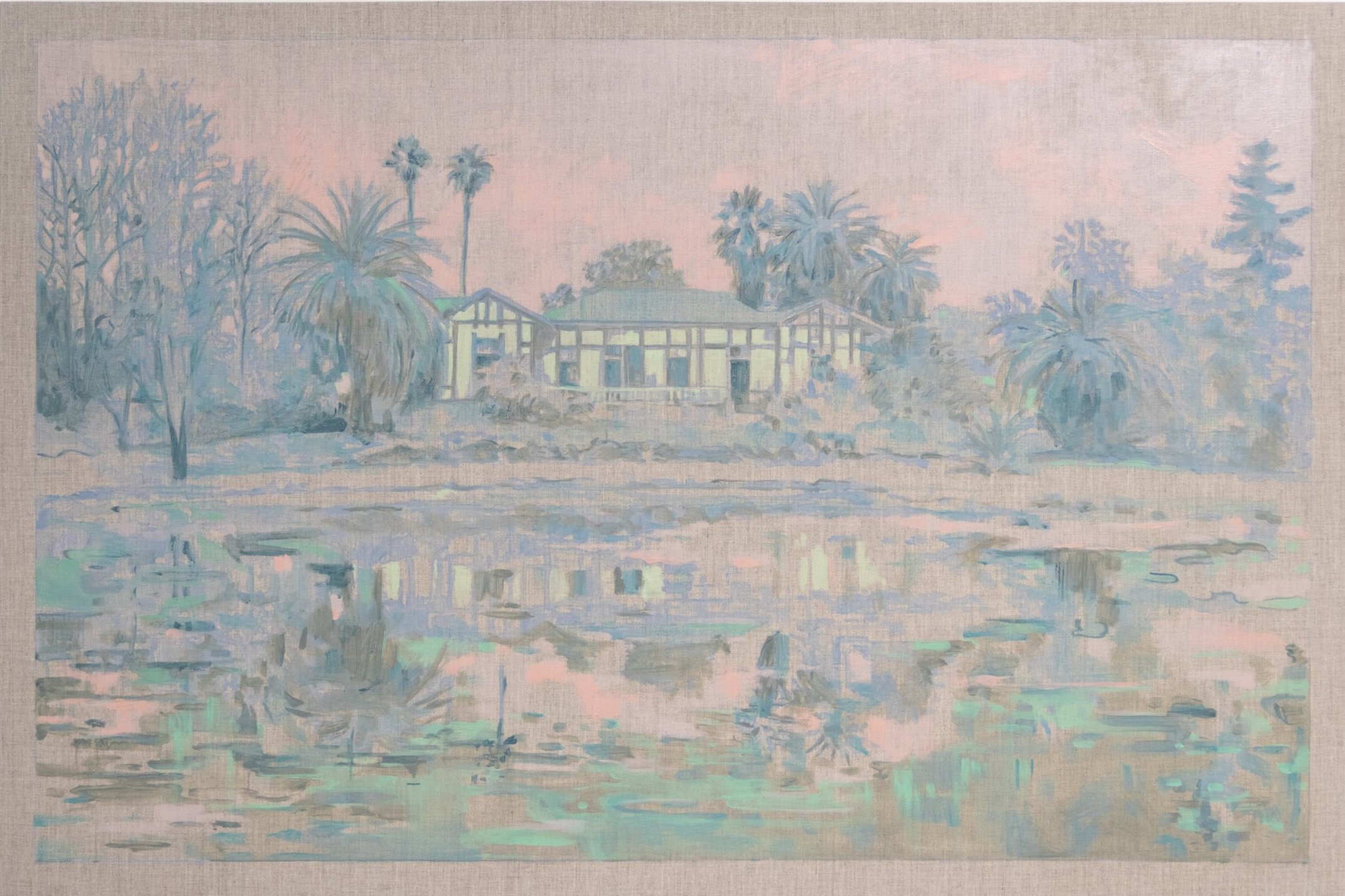 Parque Municipal de Peralillo (2022). Óleo sobre tela, 120 x 180 cm.