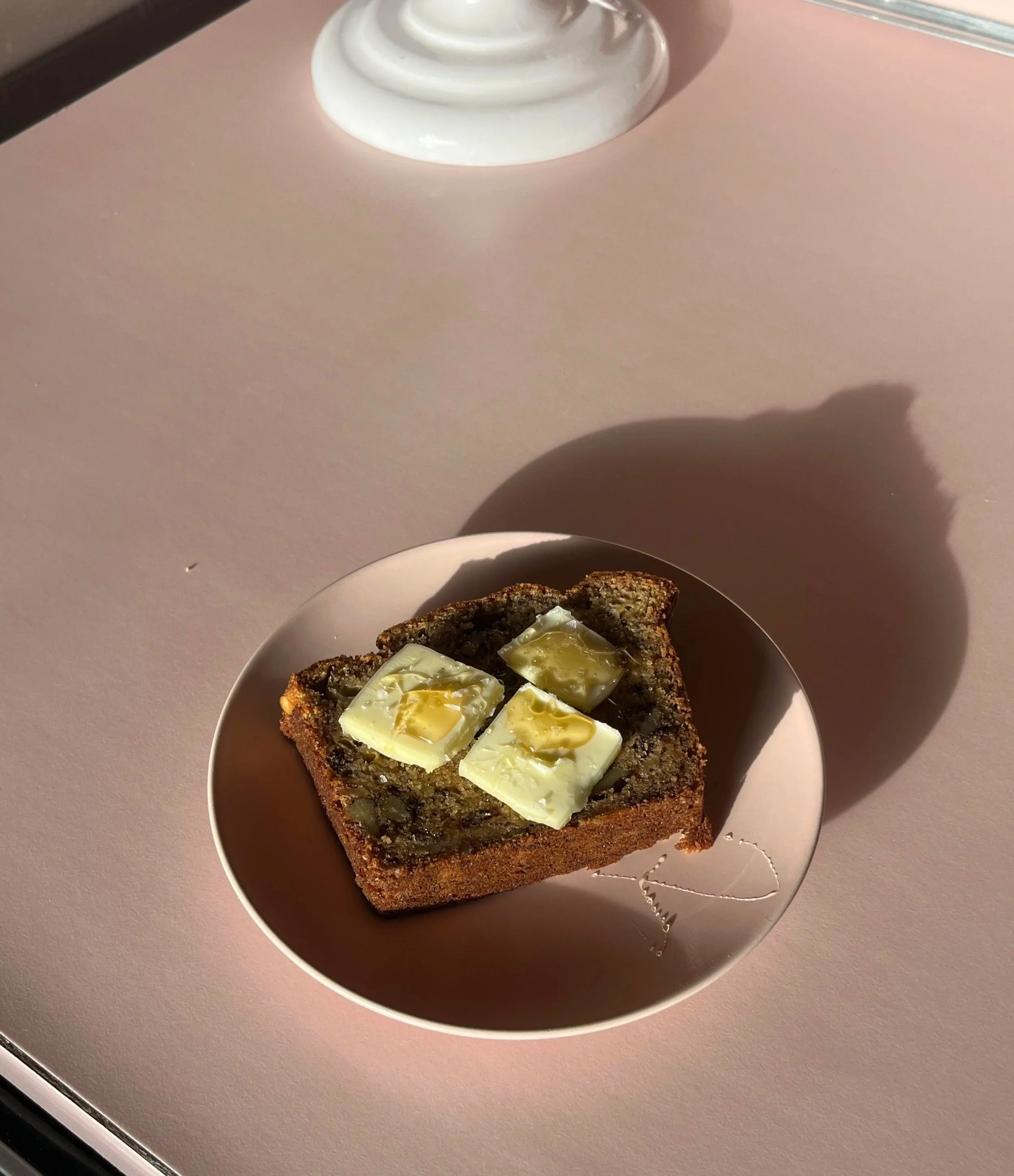 Peanut Butter Banana Bread with Black Sesame swirl