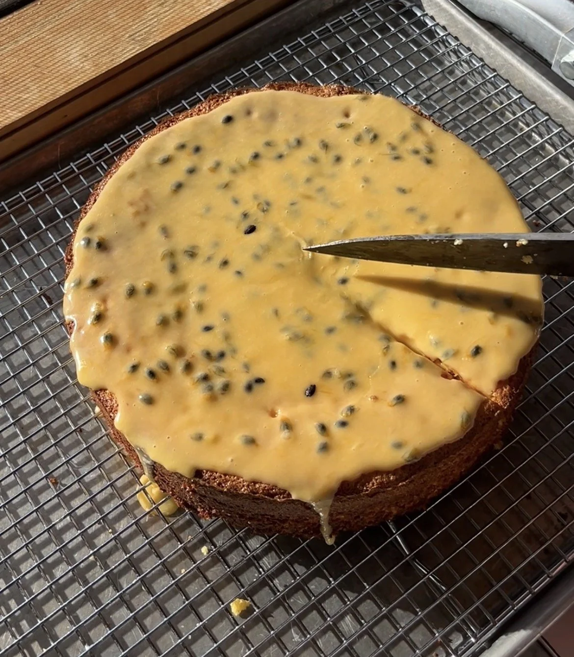Passionfruit Almond Ricotta Cake (GF)