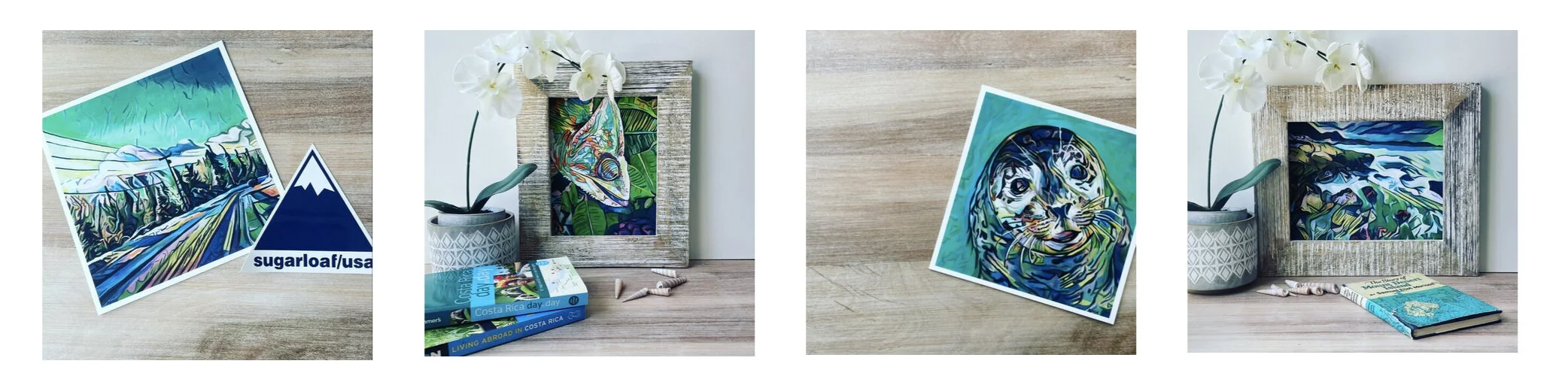 Compilation of artwork by Maine artist Amber Howard