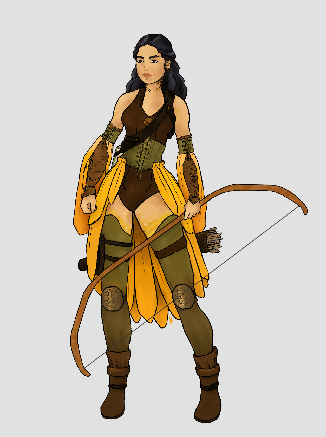 "Cyra Helianthus" - Digital character design made in Clip Studio Paint.