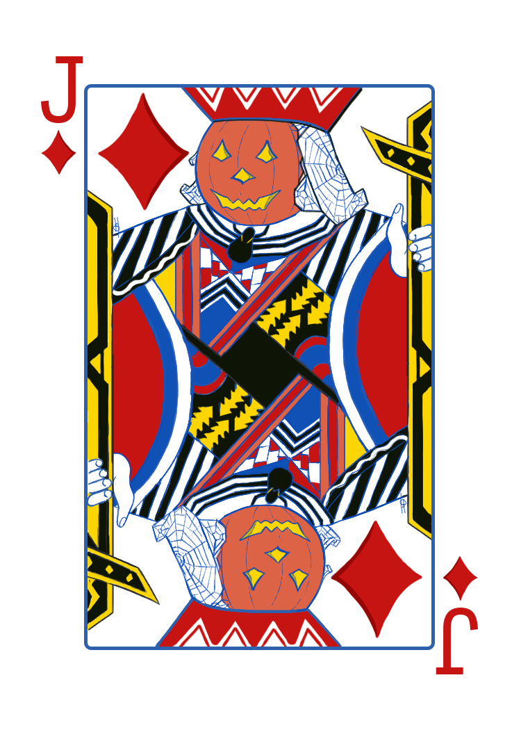 "Jack of Lantern" - Custom playing card, commission created in Photoshop.