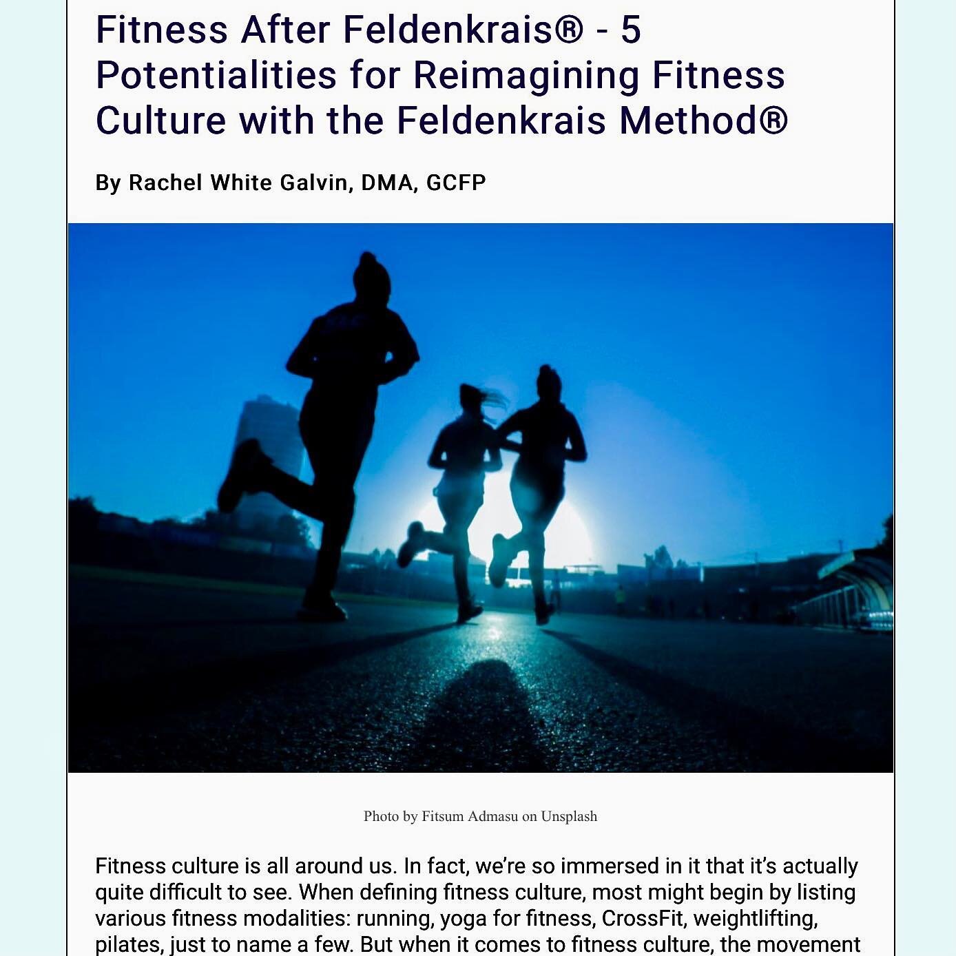 Hot off the presses!

I wrote an article for the latest Feldenkrais Guild of North America journal, SenseAbility, and it&rsquo;s available today!

This is month&rsquo;s issue is all about fitness.

You can read for free my article and 3 other fascina