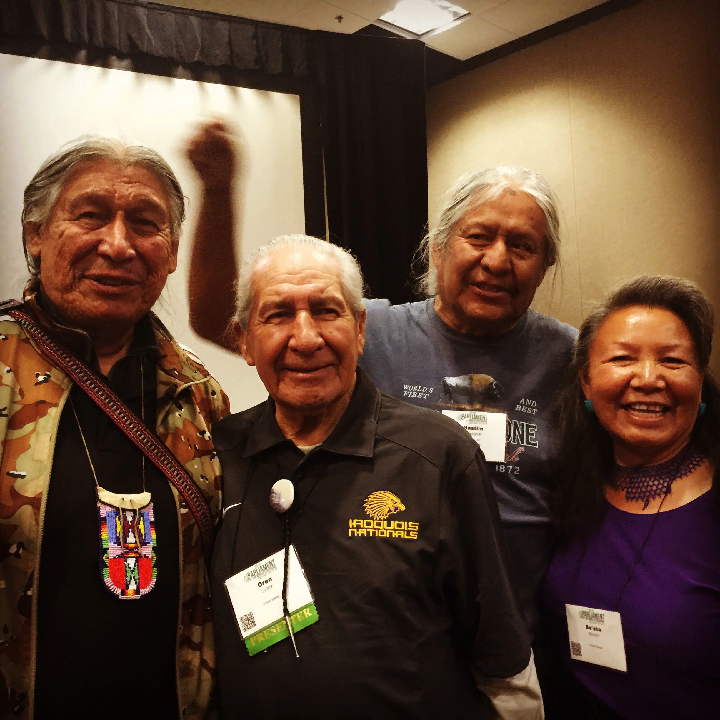 Francois Paulette; Oren Lyons; Danny Blackgoat; Be'sha Blondin