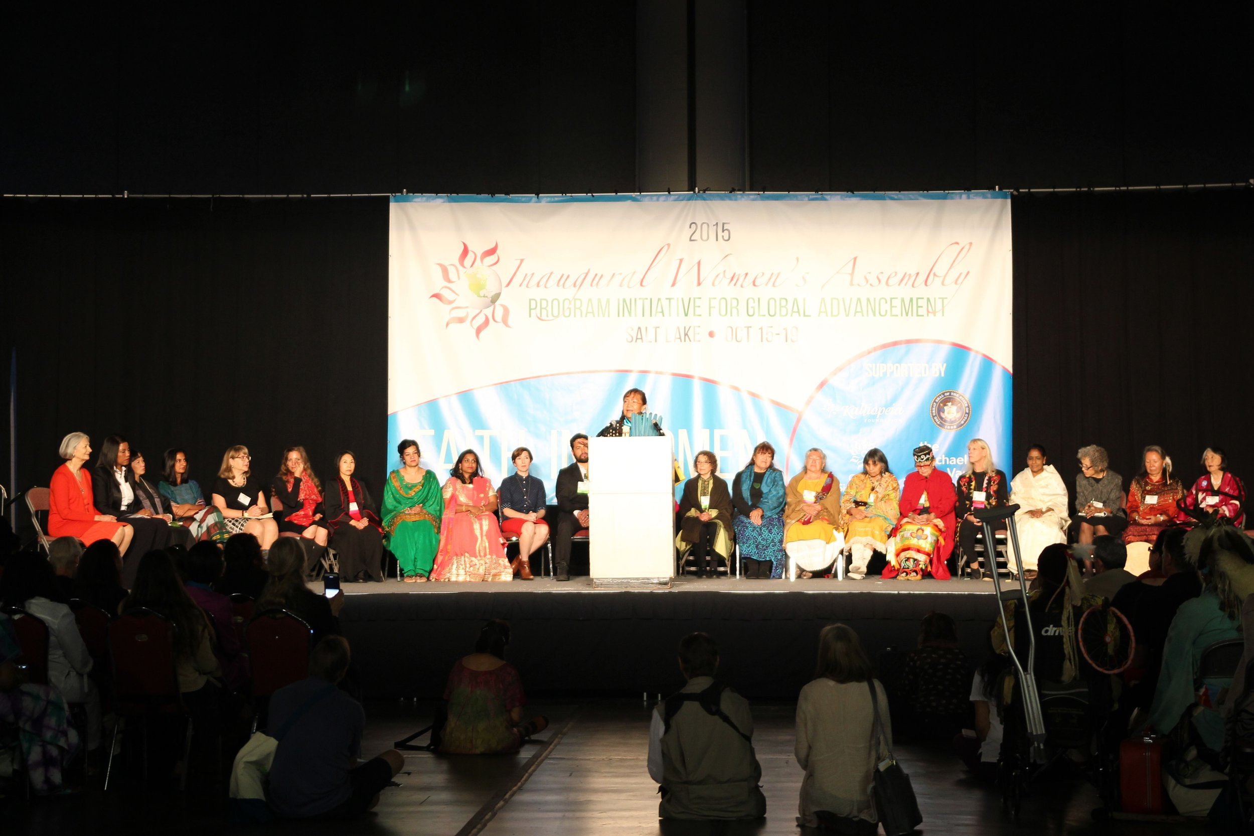 Alaina Buffalo Spirit speaking at the Women's Assembly