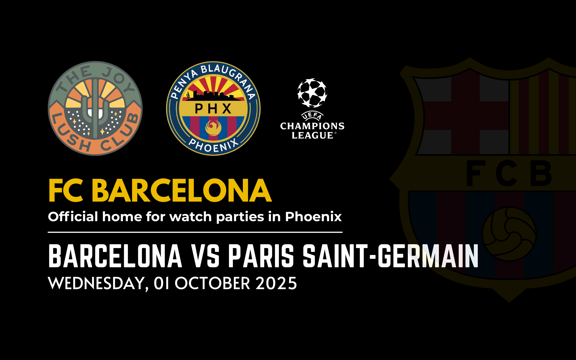 Barcelona vs Paris Saint-Germain watch party