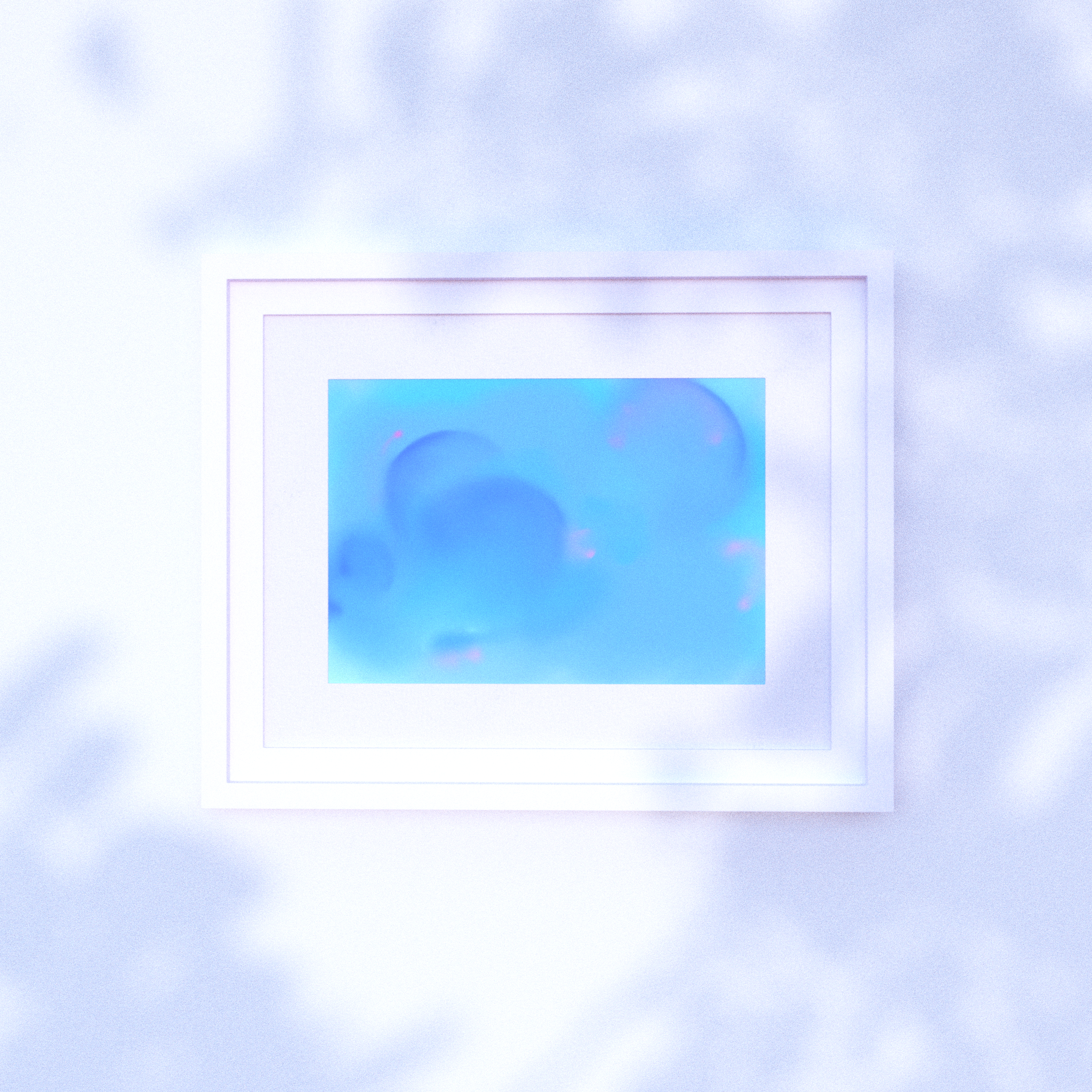 gentle blue abstract art print with volume