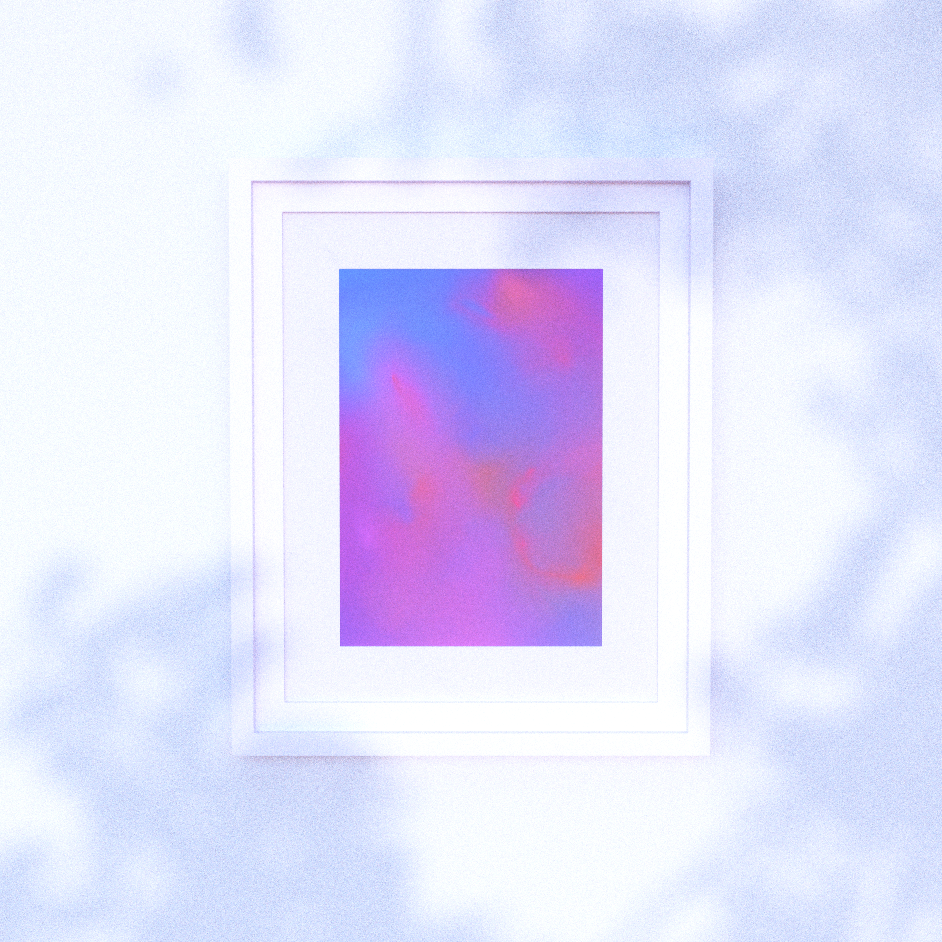 expressive, colourful abstract painting with pinks and purples