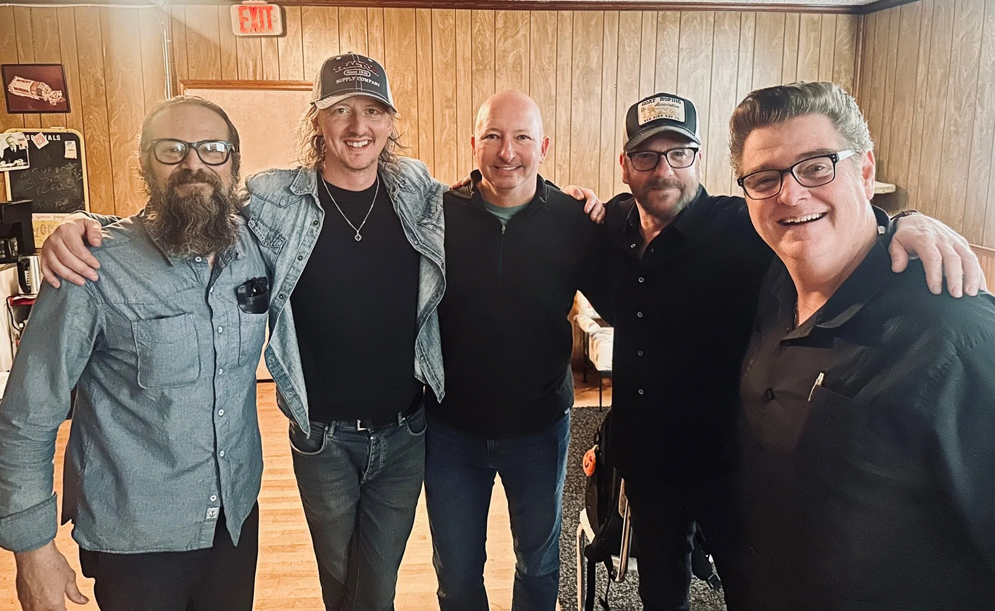 L-R - Rocco DeLuca, Ash Wilson, Me, Kiefer Sutherland and Mark Neill
