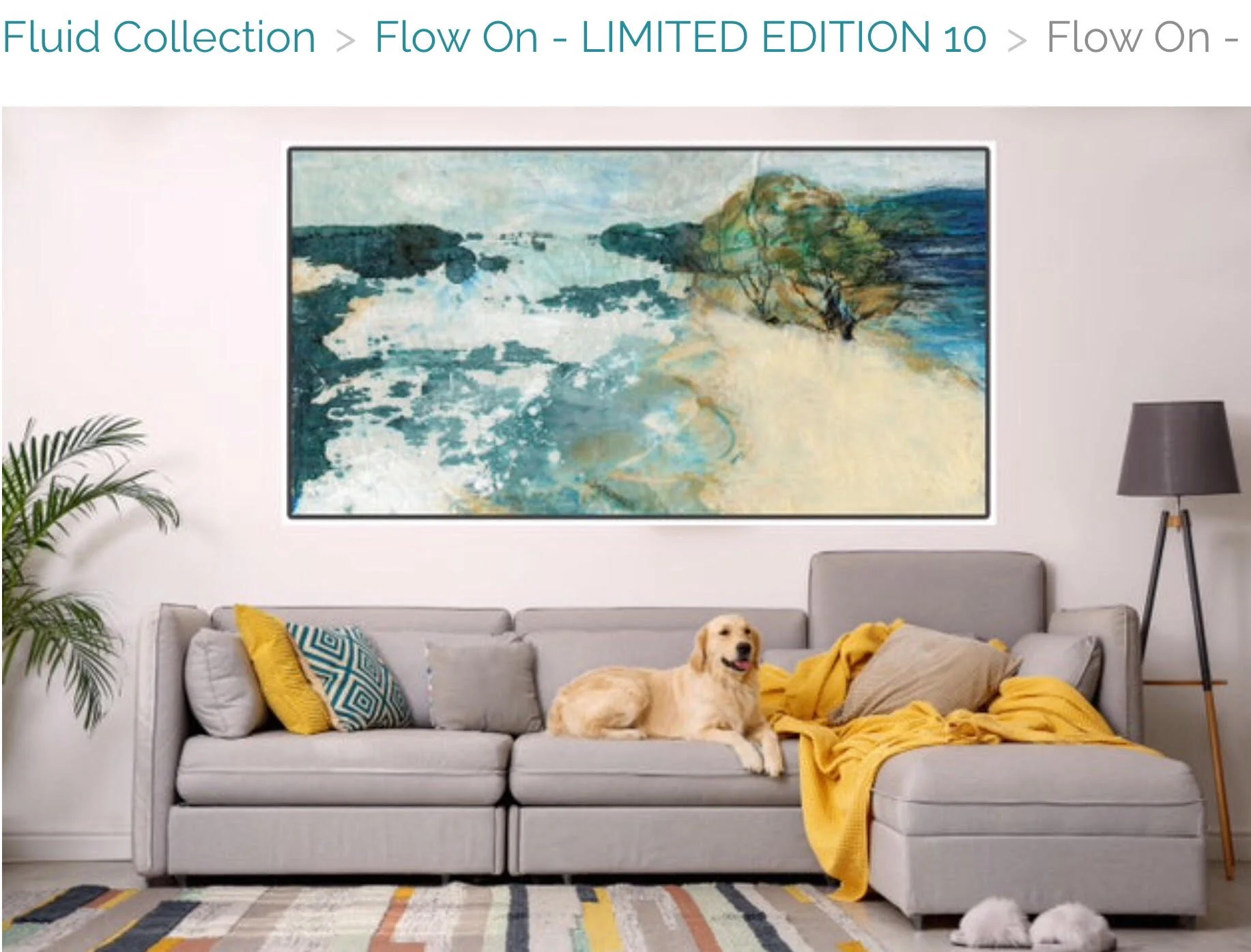 Fluid Collection 'Flow On' Limted Edition Giclee Canvas print in-situ