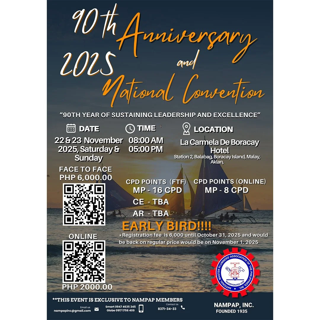 NAMPAP National Convention set to bring master plumbers together in Boracay