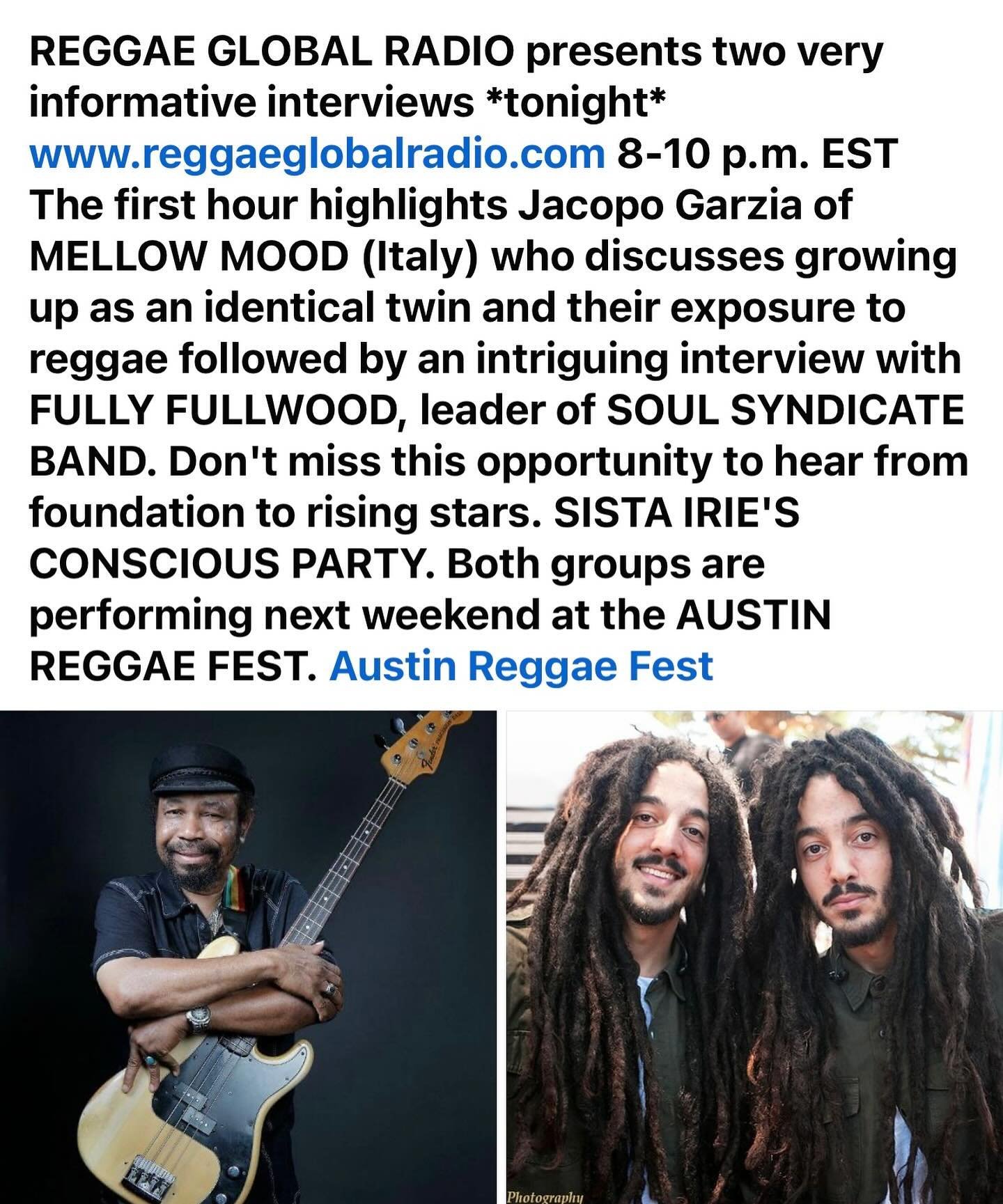 Sista irie&rsquo;s Conscious Party 🔥tonight🔥on Reggae Global Radio. #reggaeradio #artistowned  #caribbeanmusic #rootsandculture #roots #dub #consiousdancehall #artistinterviews @reggaeglobalradio1 @marlonburrell @lloydstanbury @sista_irie @mellowmo