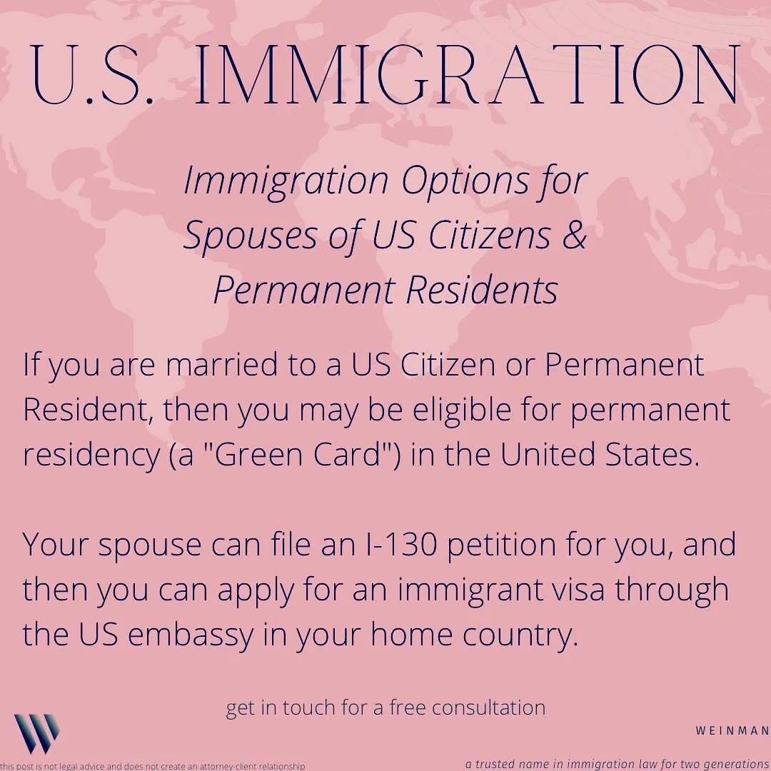 US Immigration through marriage to US Citizens or Permanent Residents.  #immigration