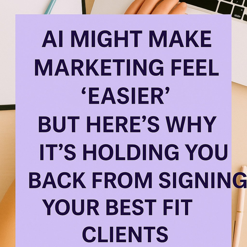 AI doesn't do critical thinking.

It doesn't understand what drives solution aware, high intent clients to work with a nutritionist, dietitian, health coach, therapist etc like you.

Spoiler - it's not just because they have symptoms and you speciali