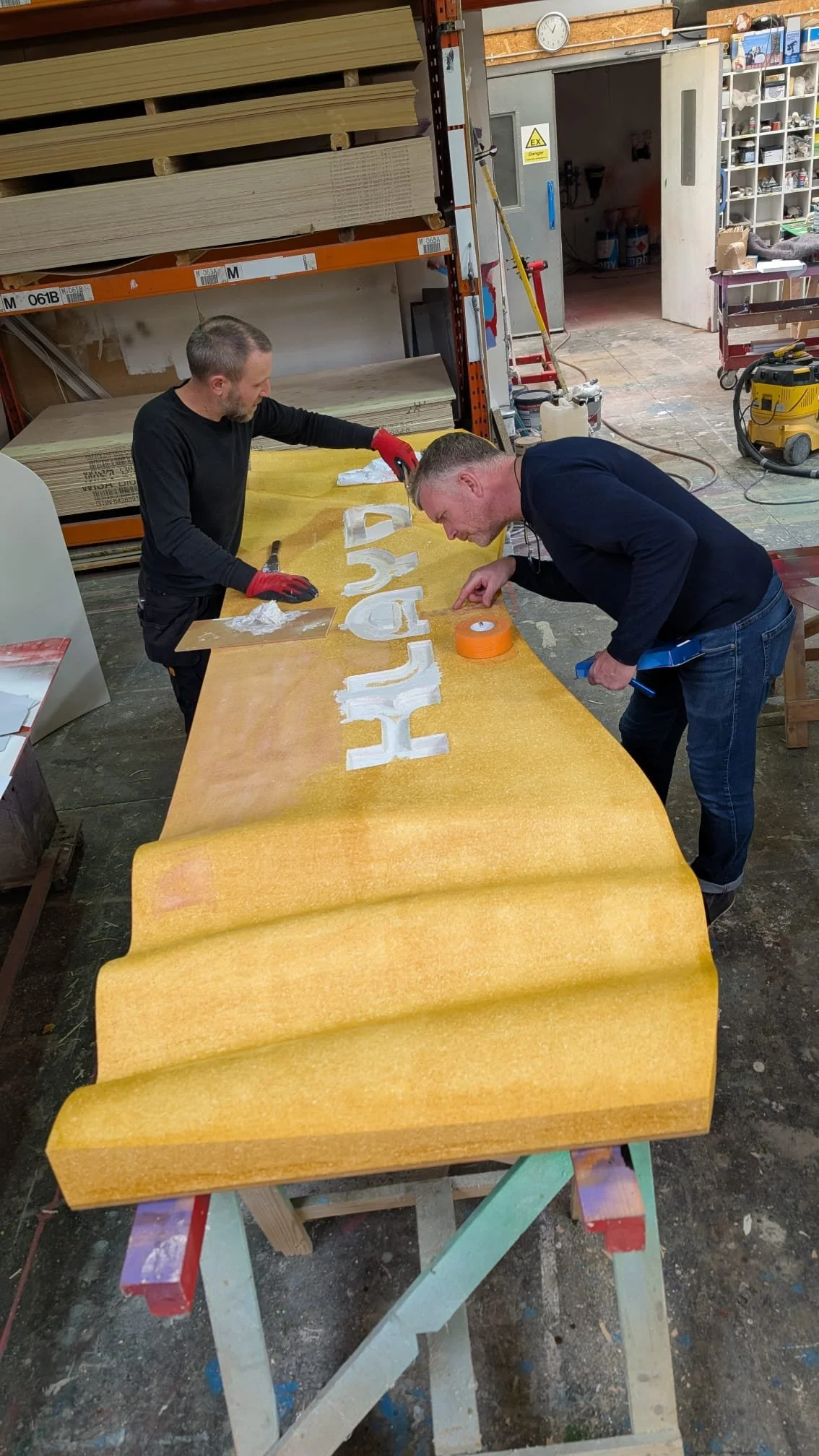 Poly carved retail signage finishing 