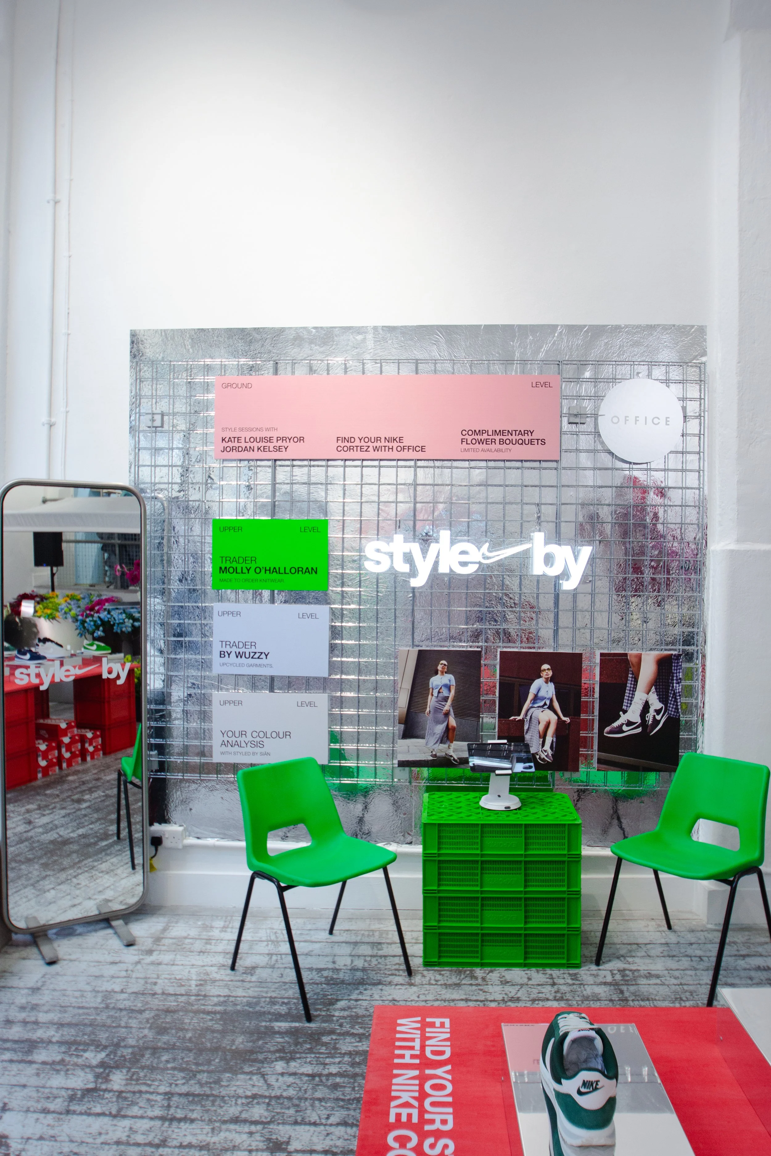 Styled by Nike Cortex pop-up event fabrication and y Creator International for Heaps + Stacks