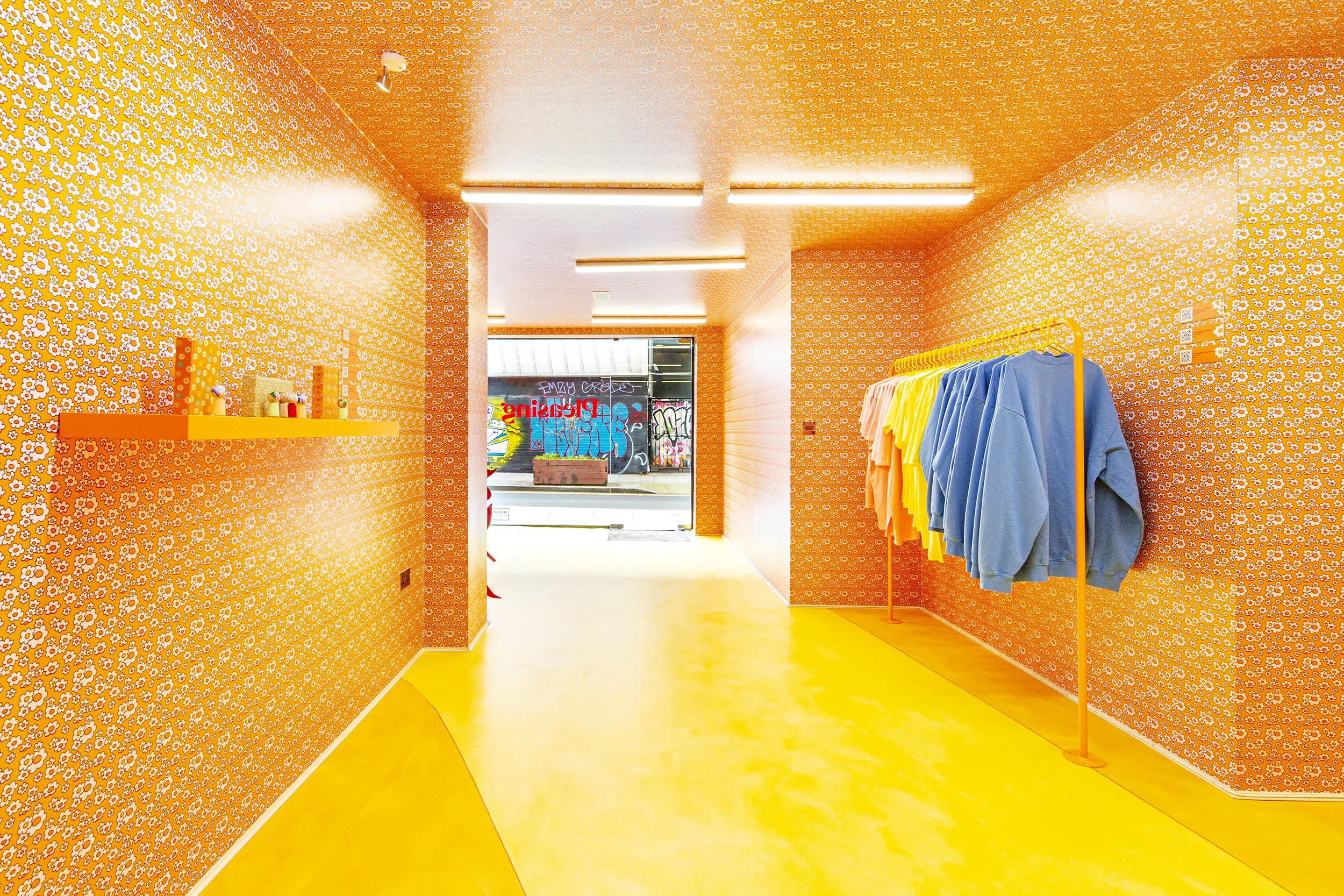 Pleasing brand launch fabrication, printing, and installation in Shoreditch by Creator International for Slaack