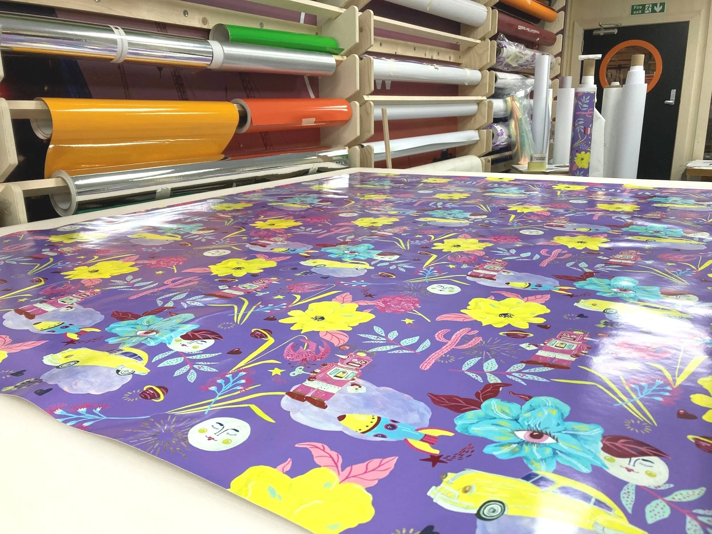Large-format vinyl printing at the Creator workshop print room