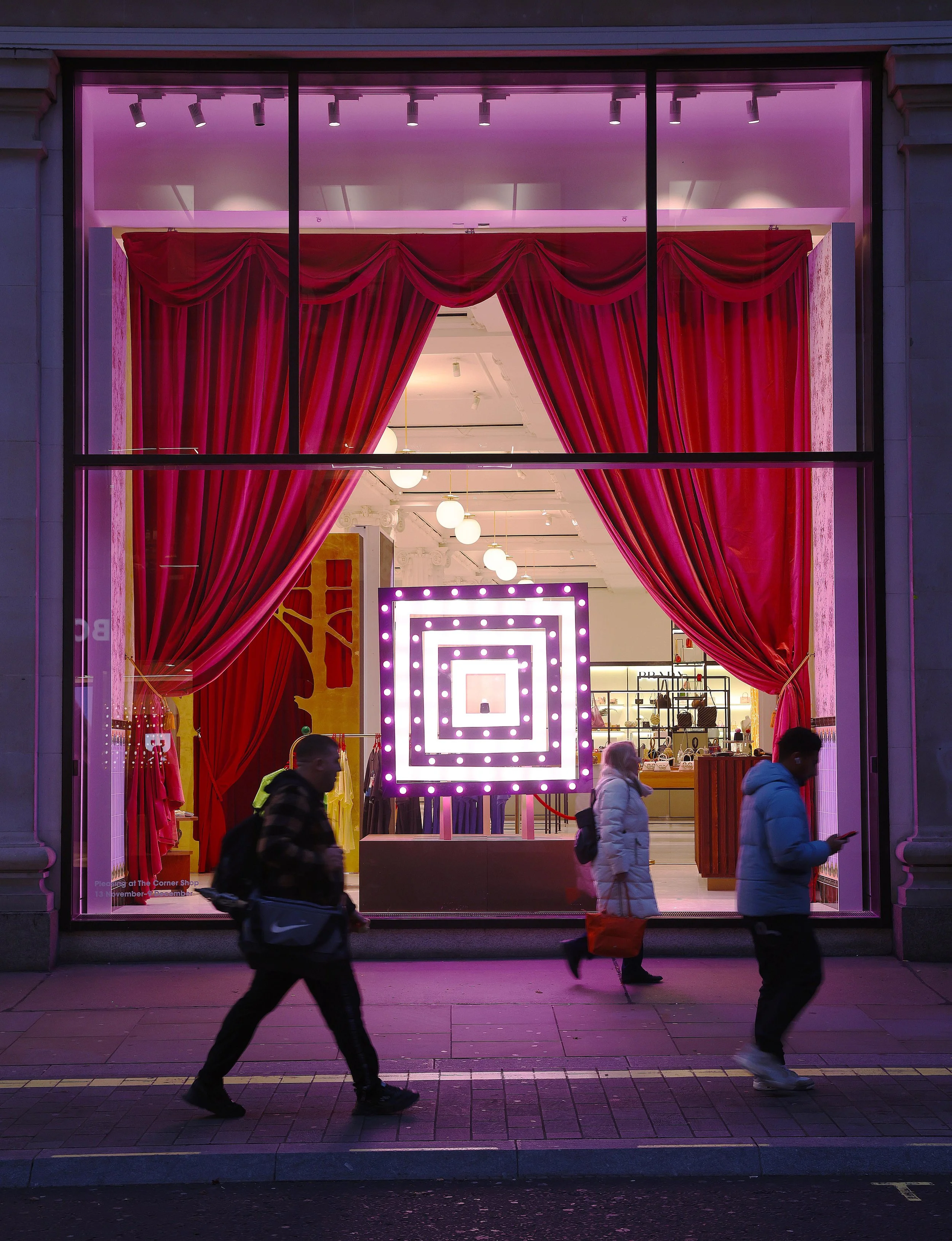 Harry Styles' PLEASING x Selfridges kinetic window displays. 